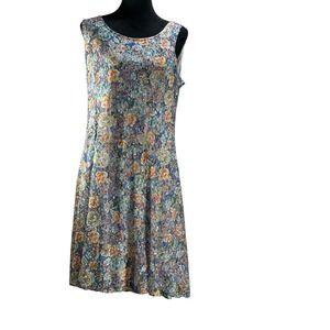 Perceptions‎ New York Floral Print Sleeveless Midi Dress Size L